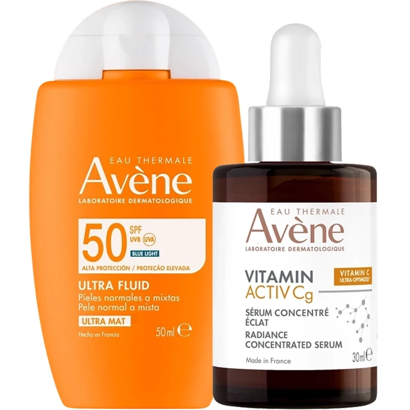 Avene Vitamin Activ Cg Serum + Ultra Fluid Invisible SPF 50 Set