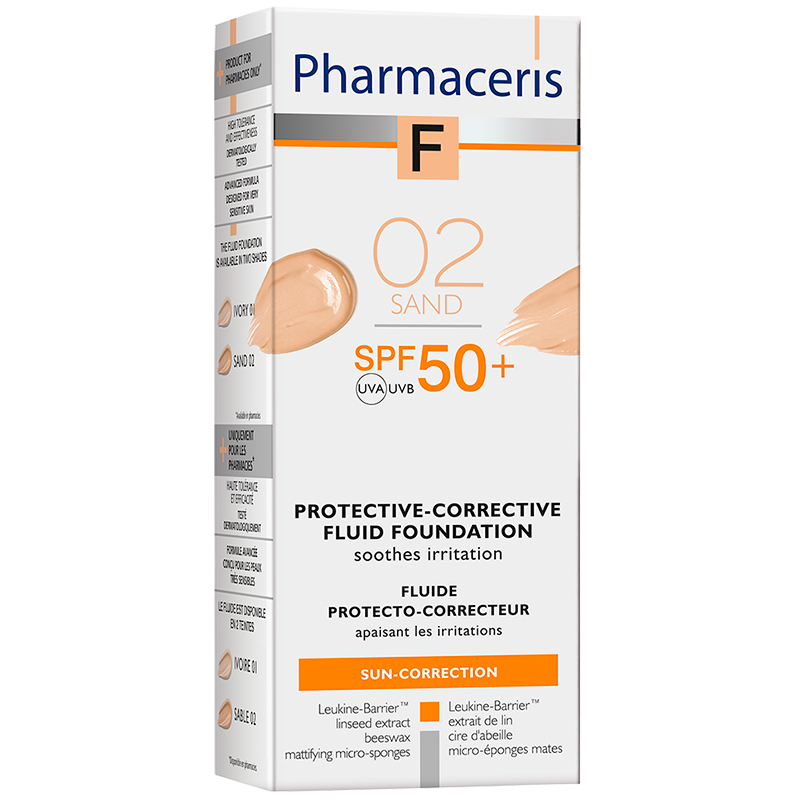 Pharmaceris F - Beskyttende Foundation SPF 50+ Sand 02 (30 ml)