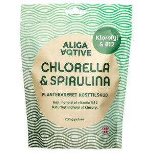 - VeganskALIGA AQTIVE Chlorella & Spirulina pulver