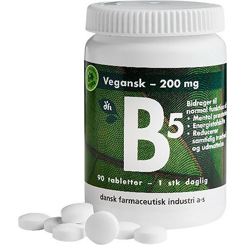 B5 vitamin 200 mg Vegansk - 90 tabletter